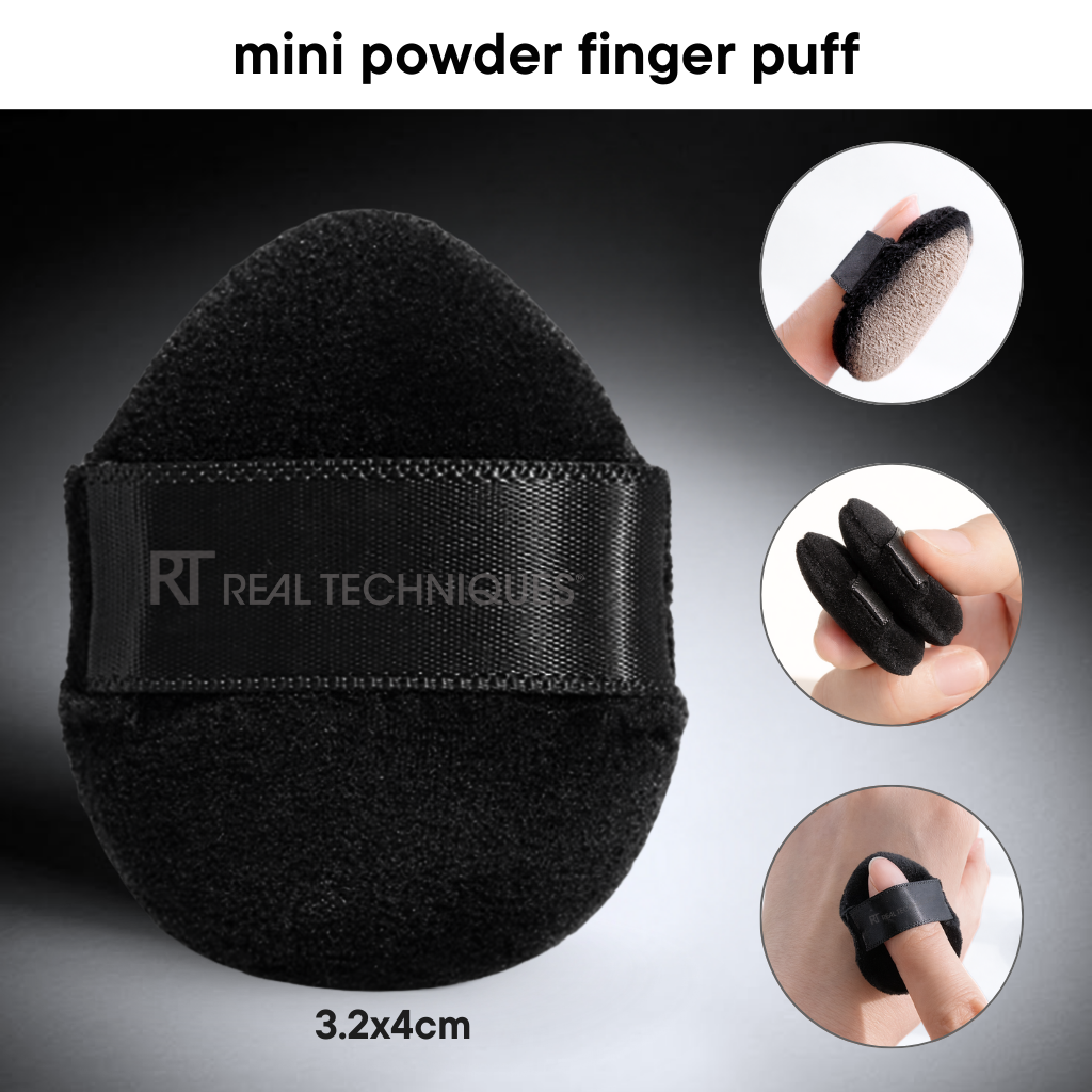 Mút đen nhỏ phủ phấn/má hồng màu đen RT Real Techniques Mini Powder Finger Puff RTMU04